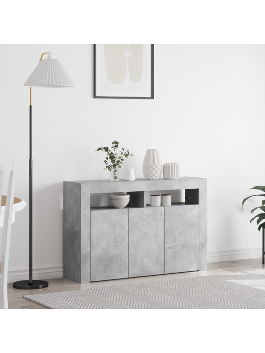 Kumode betona pelēka inženieru koks 116 x 30 x 75 cm