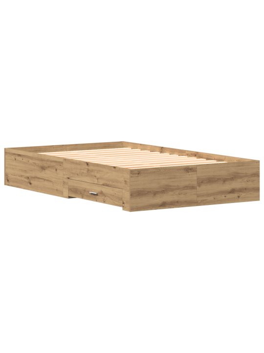 Gultas rāmja ar atvilktnēm amatnieku ozola 120x190 cm inženierijas koks