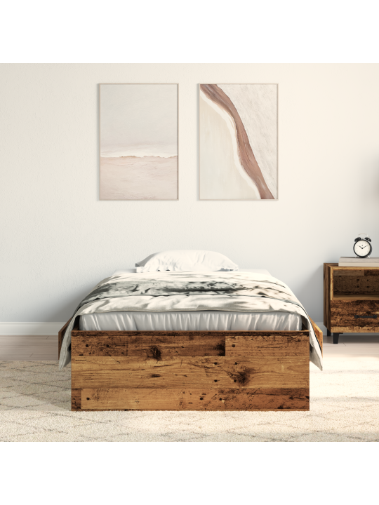 Gultas rāmja vecs koks 90x200 cm inženierijas koks