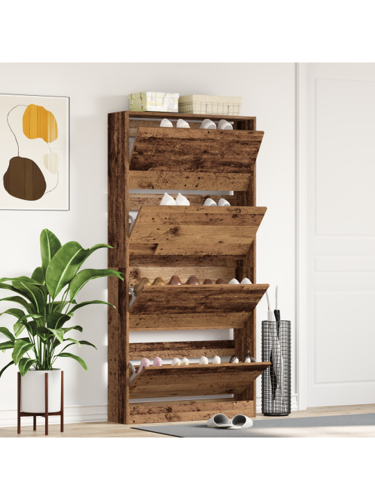 Apavu skapis vecs koks inženierijas koks 80 x 21 x 163.5 cm
