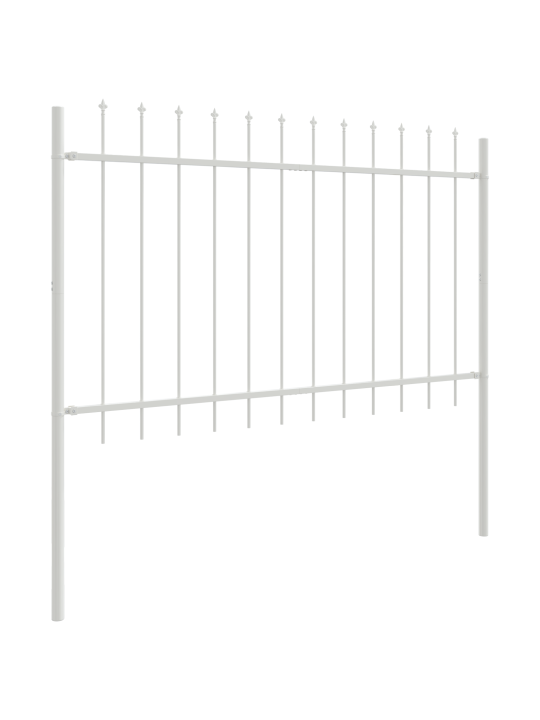 Dārza žogs ar āķa galotni, balts, 3,4x1,2 m, tērauds