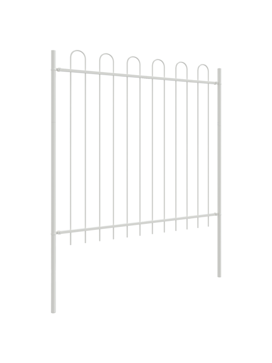 Dārza žogs ar galu augšā, balts, 5,1x1,5 m, tērauds