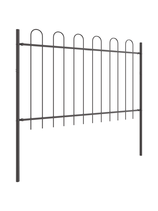 Dārza žogs 6 paneļu komplekts pelēks metāls 170 x 3.4 x 170 cm