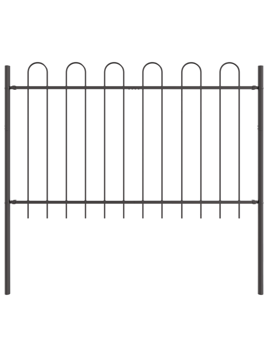 Dārza žogs 6 paneļu komplekts pelēks metāls 170 x 3.4 x 170 cm