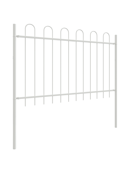 Dārza žogs ar arku augšā, balts, 10,2x0,8 m, tērauds