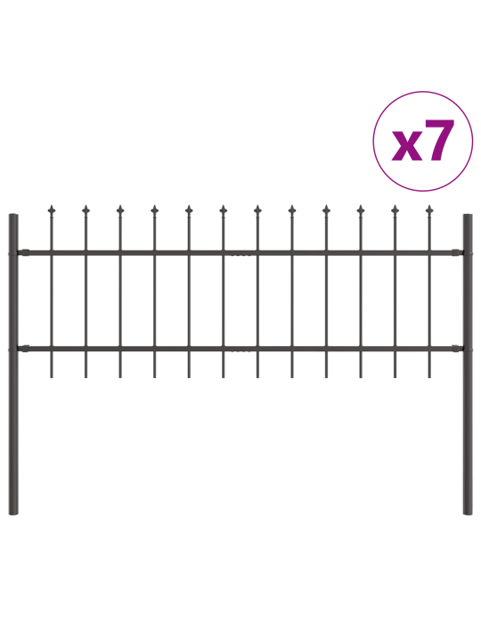 Dārza žogs ar šķēlumu augšpusē pelēks 11,9x0,8 m tērauds