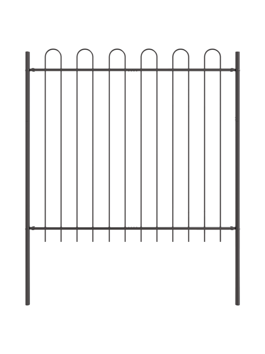 Dārza žogs ar cilpu augšpusi, pelēks, 13,6x1,5 m, tērauds