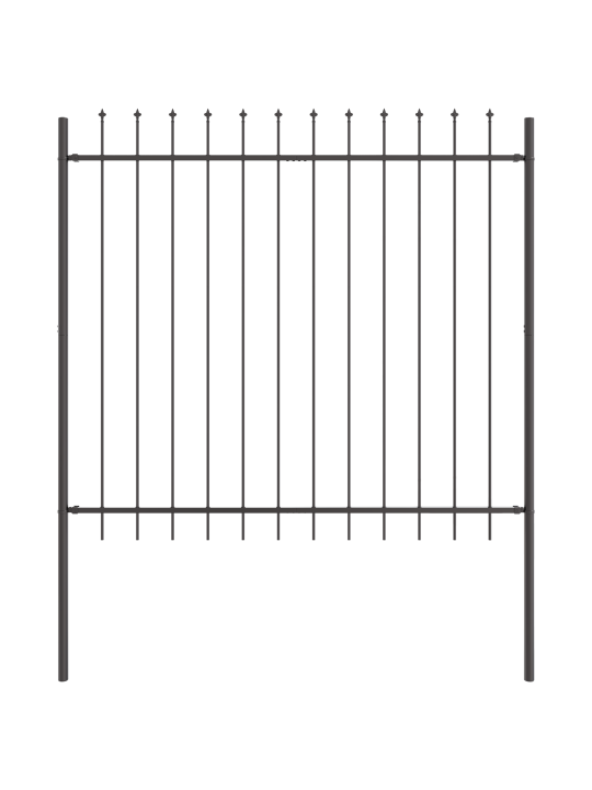 Dārza žogs ar foršu augšdaļu, pelēks, 15,3x1,5 m, tērauds