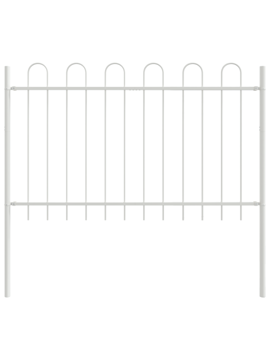 Dārza žogs ar galu augšā, balts, 15,3x0,8 m, tērauds