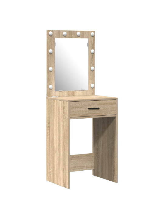 2 gabals tualetes galda komplekts ar led sonoma ozola inženierijas koku