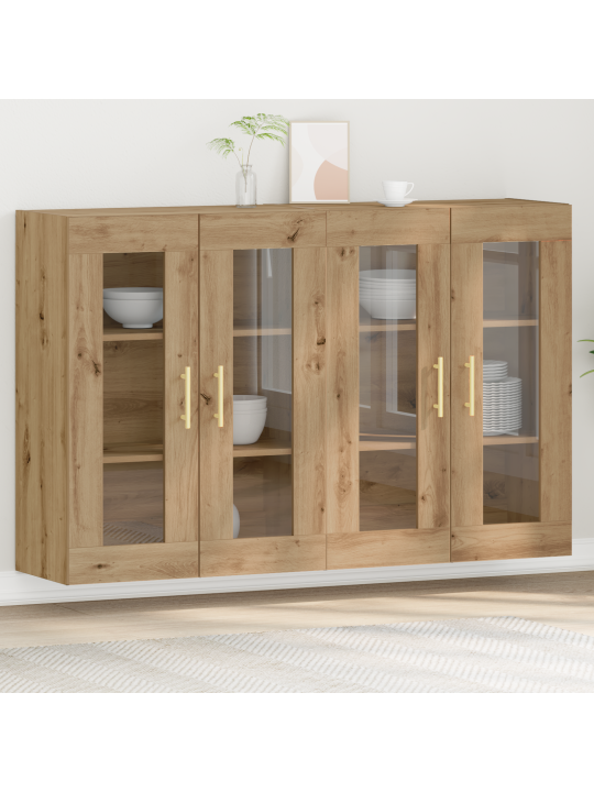 Sienā montējamie skapīši 2 gabali artisan ozolkoks 69,5x34x90 cm inženierijas koks