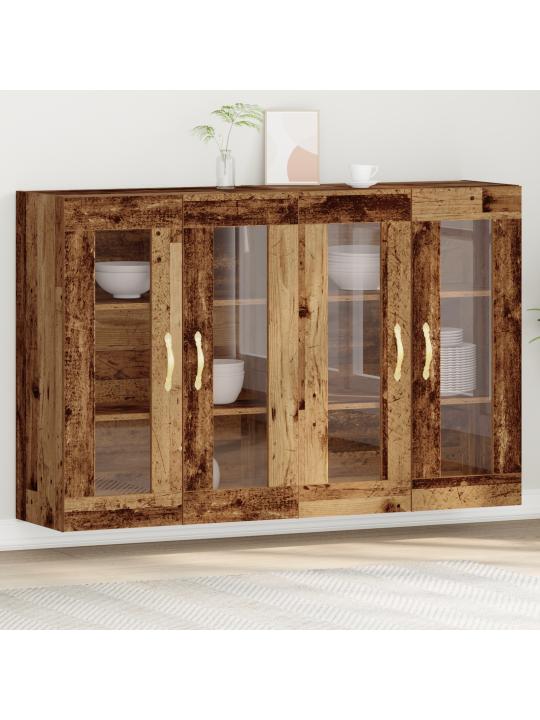 Sienas skapji 2 gabali vecs koks 69,5x34x90 cm inženierzinātnes koks