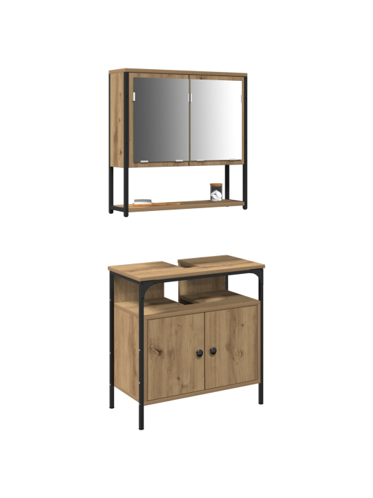 2 gabalu vannas istabas mēbeļu komplekts artisan oak inženierijas koks