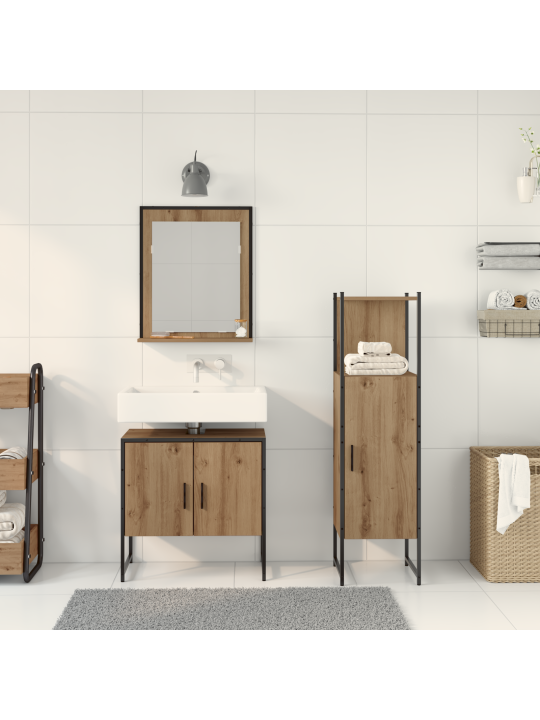 3 daļu vannasistabas skapju komplekts artisan ozola inženierijas koks