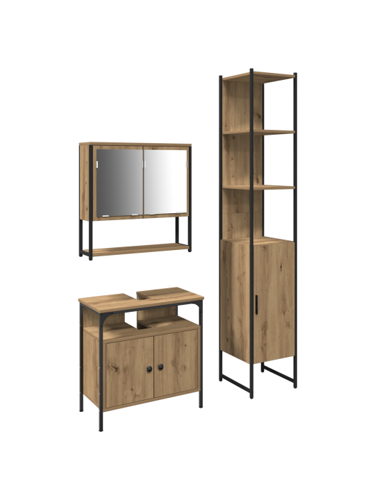 3 daļu vannasistabas mēbeļu komplekts artisan oak inženierijas koks