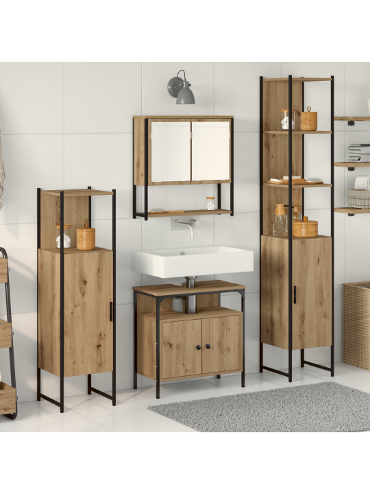 4 gabalu vannas istabas mēbeļu komplekts artisan ozola inženierijas koks