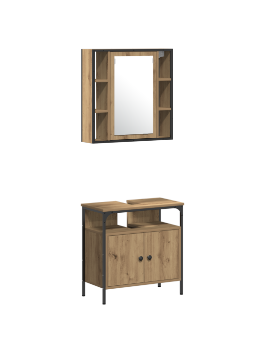 4 daļu vannas istabas mēbeļu komplekts artisan oaks inženierijas koks