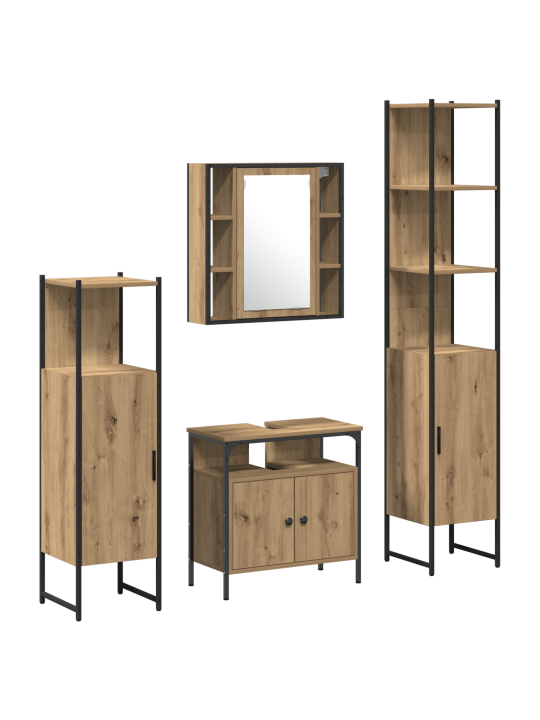 4 daļu vannas istabas mēbeļu komplekts artisan oaks inženierijas koks