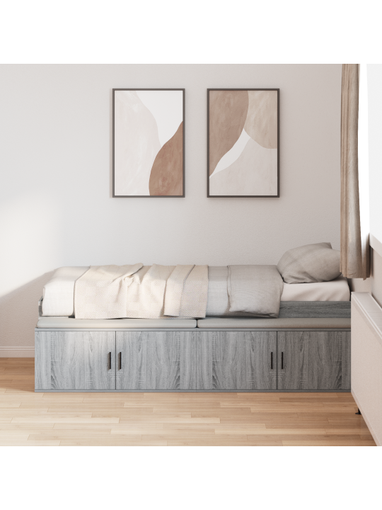 Uzglabāšanas gultas rāmis pelēks sonoma 100x200 cm