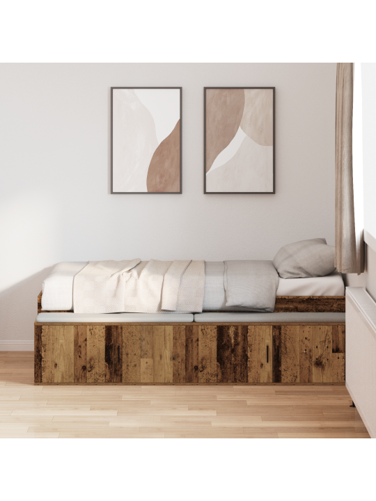 Uzglabāšanas gultas rāmis vecs koks 100x200 cm