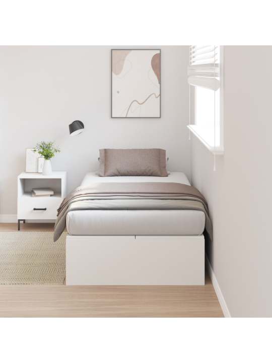 Gultas rāmis ar uzglabāšanas vietu balts 100x200 cm