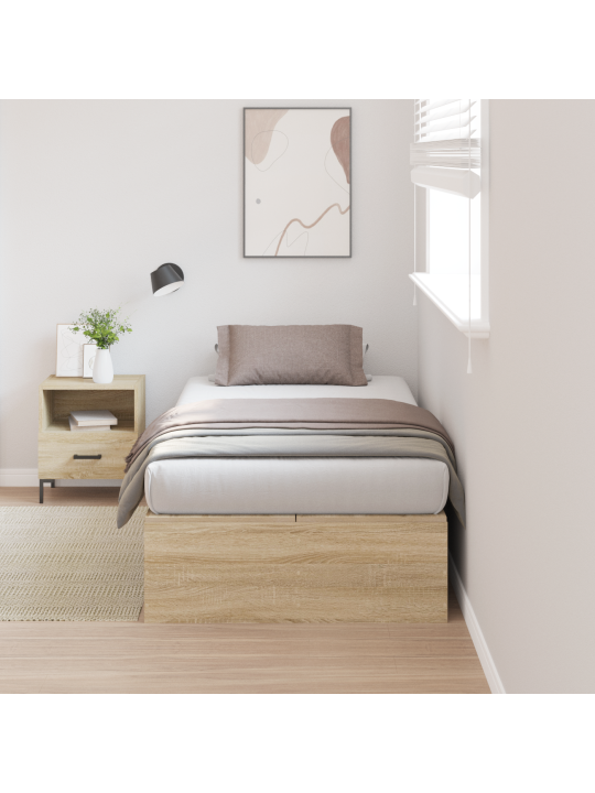 Uzglabāšanas gultas rāmis sonoma ozolā 75x190 cm inženierijas koks