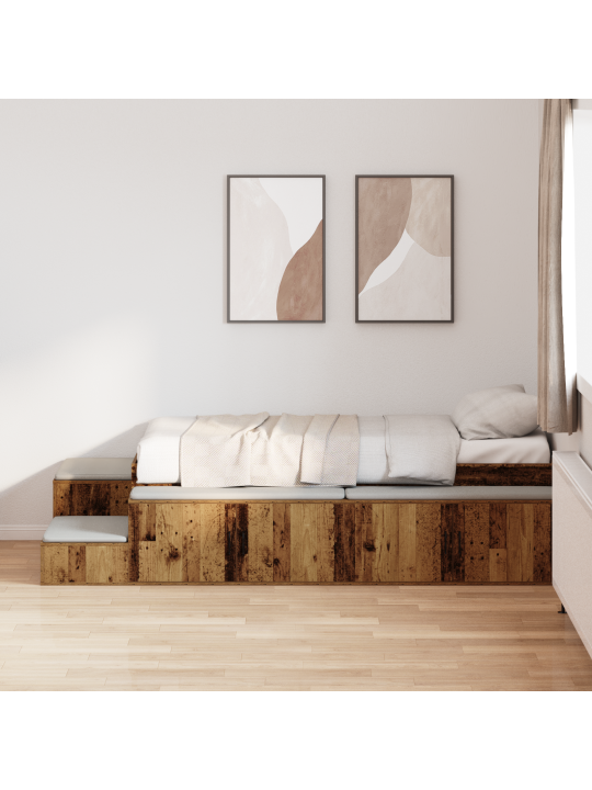 Uzglabāšanas gultnes rāmis vecs koks 100x200 cm