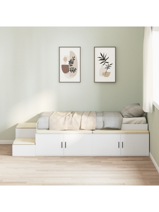 Balts uzglabāšanas gultas rāmis 80x200 cm