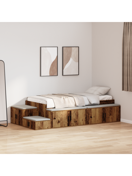 Glabāšanas gultas rāmis vecs koks 80x200 cm
