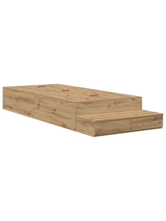 Gultas rāmis ar uzglabāšanu Artisan Oak 90x190 cm