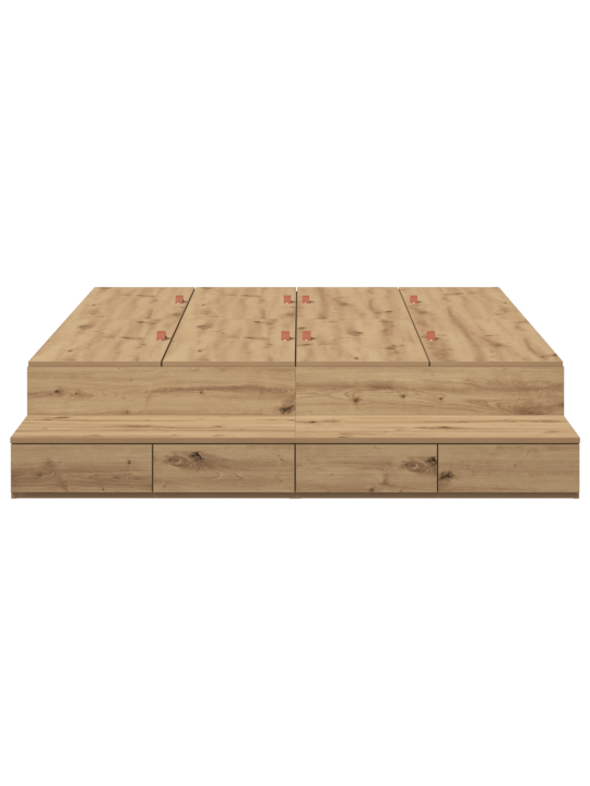 Gultas rāmis ar uzglabāšanu Artisan Oak 140x190 cm