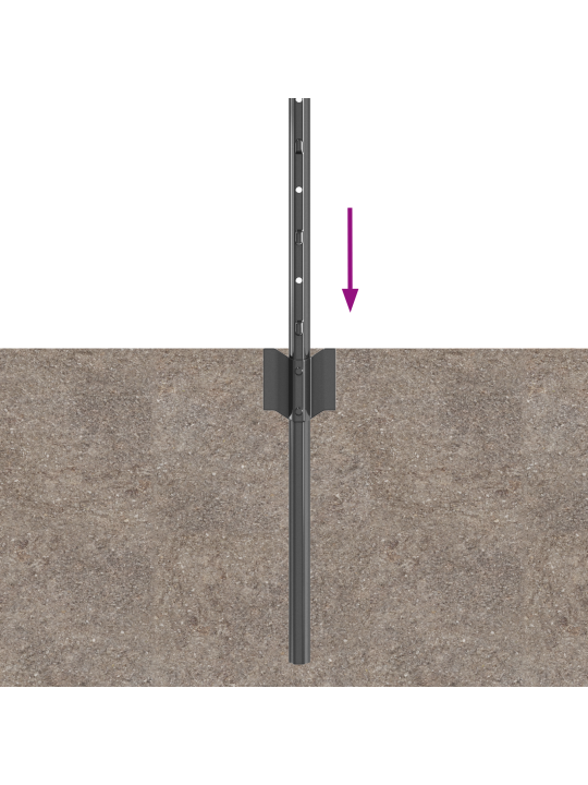 Žoga stabi 22 gab. u-kanāla pelēki 80 cm tērauda