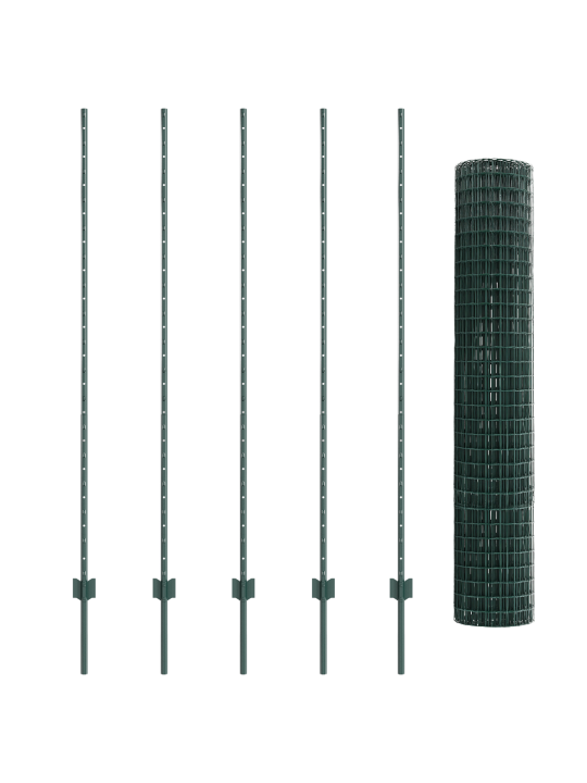 Eiro žogs ar 5 u stabiem zaļais 1.5x10 m tērauds