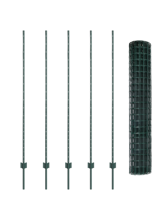 Eiro žogs ar 5 u stabiem zaļā krāsā 1.6x10 m tērauda