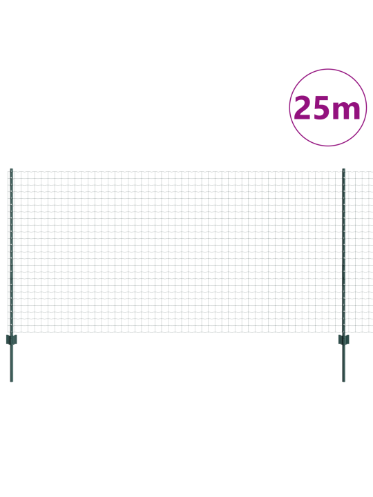 Euro žogs ar 11 u stabiem zaļš 1,2x25 m tērauds