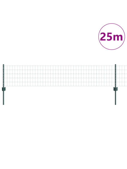 Eiro žogs ar 11 u stabiem zaļš 0,4x25 m tērauds