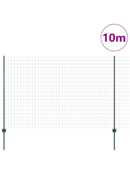 Dārza žogu komplekts 2 gabali zaļš metāls 10 x 1.5 m izturīgs