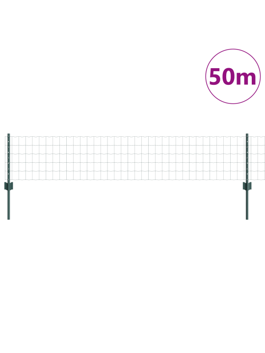 Eiro žogs ar 22 u balstiem zaļš 0,4x50 m tērauds