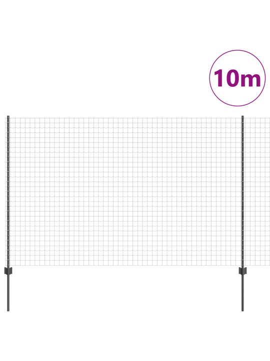Eiropas žogs ar 10 u stabiem pelēks 1,5x10 m tērauds