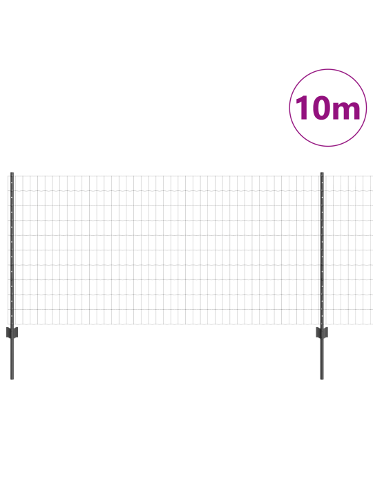 Eiropas žogs ar 10 u balstiem pelēks 1x10 m tērauds