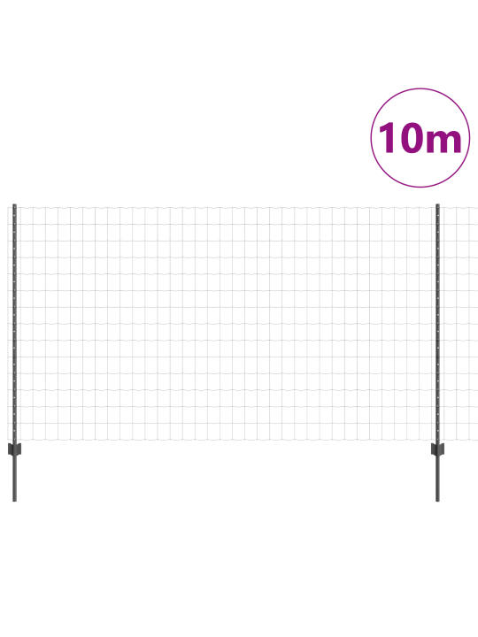 Eiropas žogs ar 10 u stabiem pelēks 1.4x10 m tērauds