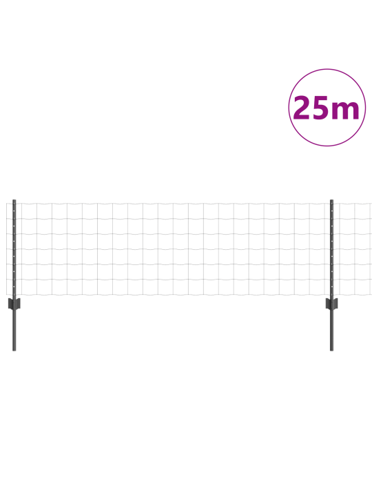 Eiro žogs ar 11 u stabiem pelēks 0.6x25 m tērauds