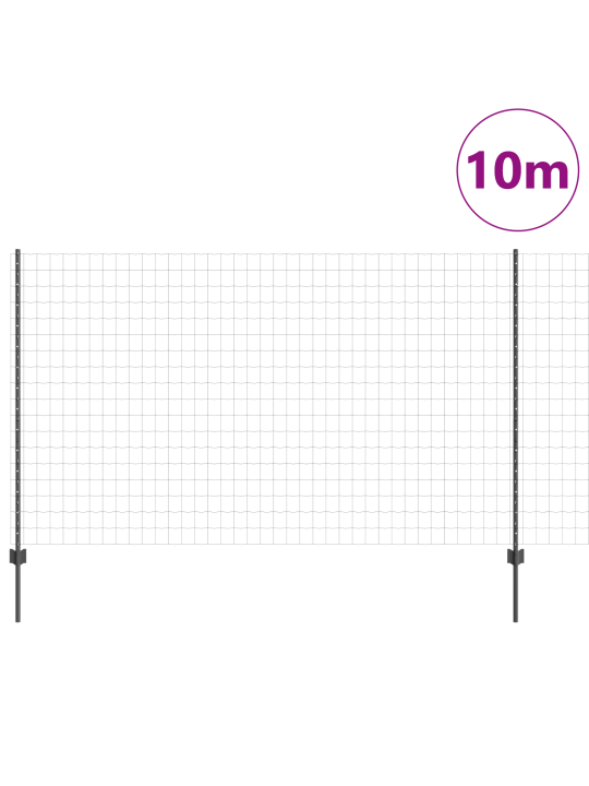 Eiro žogs ar 10 u stabiem pelēks 1,4x10 m tērauds