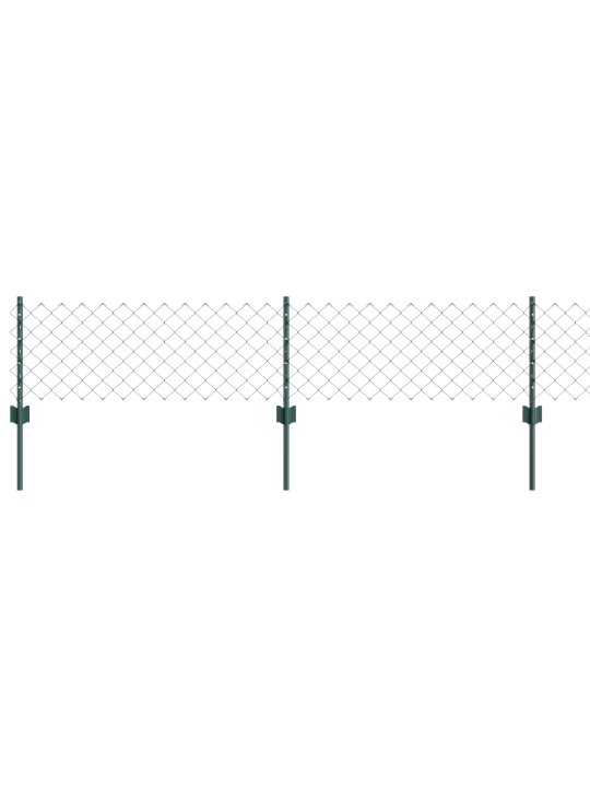 Ķēdes sēta ar 22 u stabiem zaļā krāsā 0.4x25 m tērauds