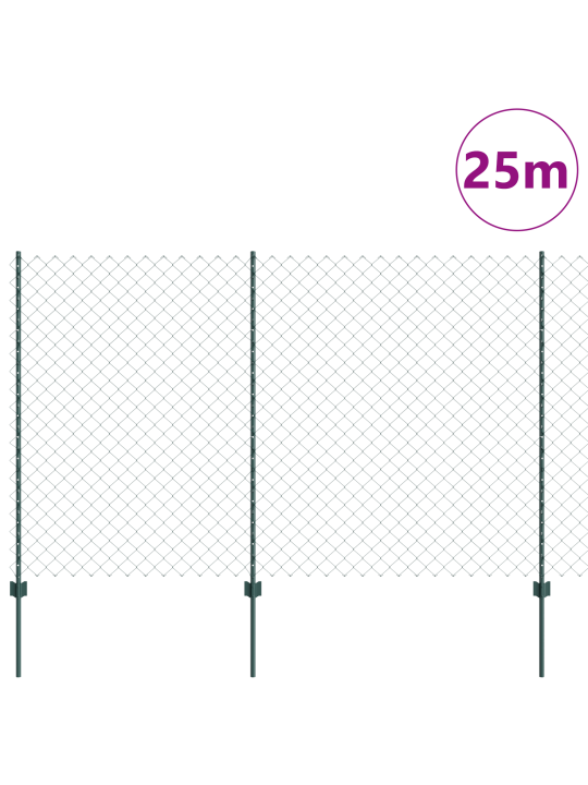 Dārza žogu komplekts 2 gab. zaļš metāls 25x1.5 m izturīgs