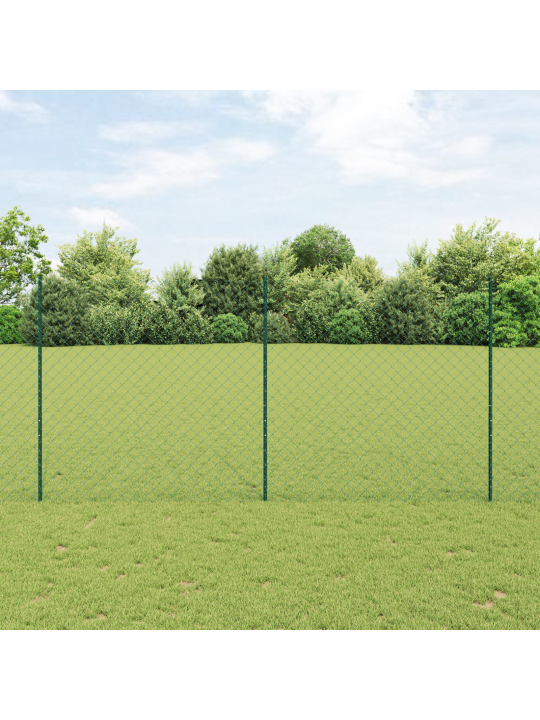 Ķēdes siets ar 22 u stabiem zaļš 1.6x25 m tērauds