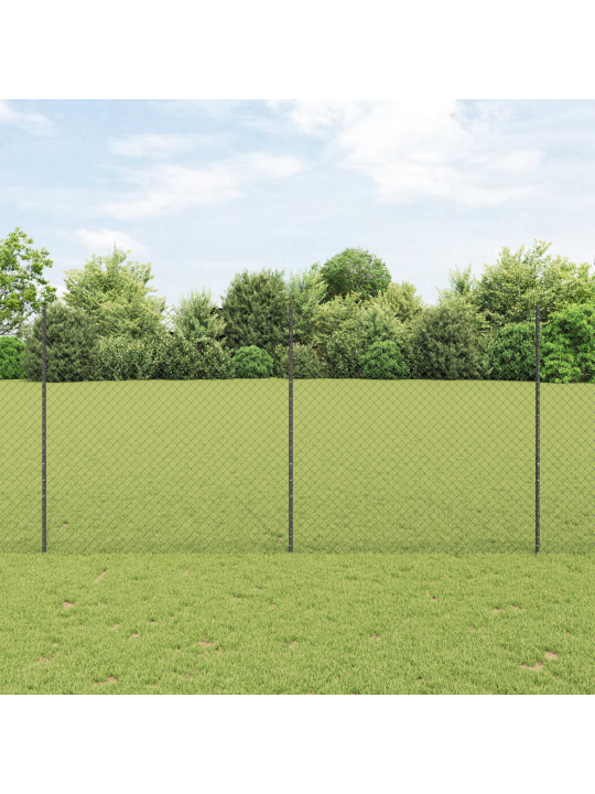 Ķēdes žogs ar 20 U posteņiem pelēkā 1.5x10 m tērauda