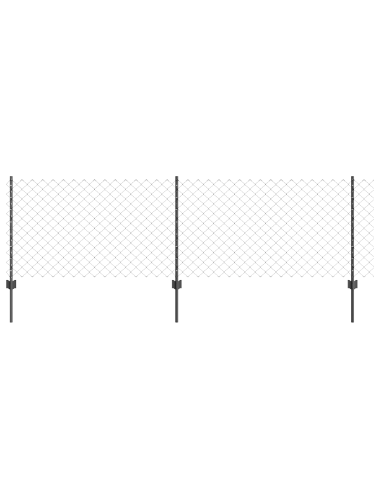 Dārza žogu komplekts 2 gabali pelēks cinkots tērauds 25 x 0.8 m