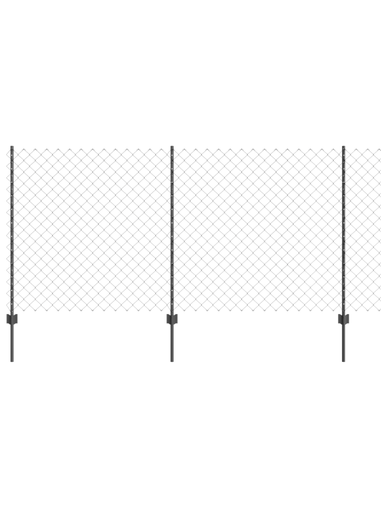 Ķēdes žogs ar 44 u stabiem pelēks 1.2x25 m tērauds