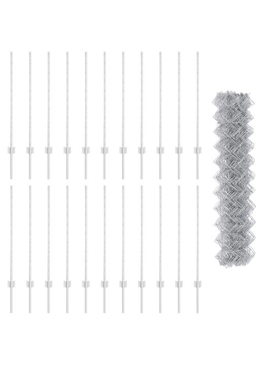Dārza žogu komplekts 2 komplektā galvanizēts tērauds 25 x 1 m